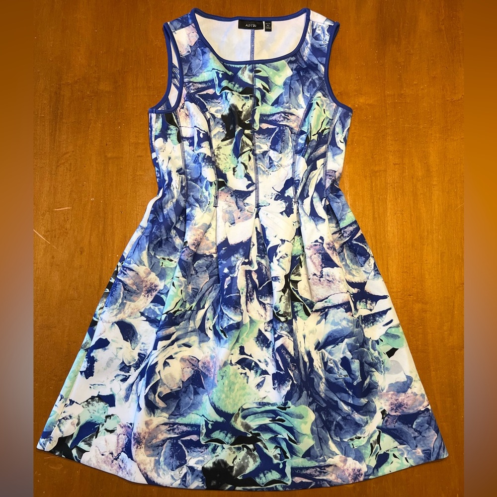 Apt. 9 Floral Blue and Green Patterned Dress